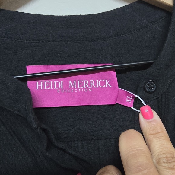 Heidi Merrick Womens Barcelona Black Gauze Midi Dress Sz XL NWT‎ $425 Minimalist - Picture 8 of 12